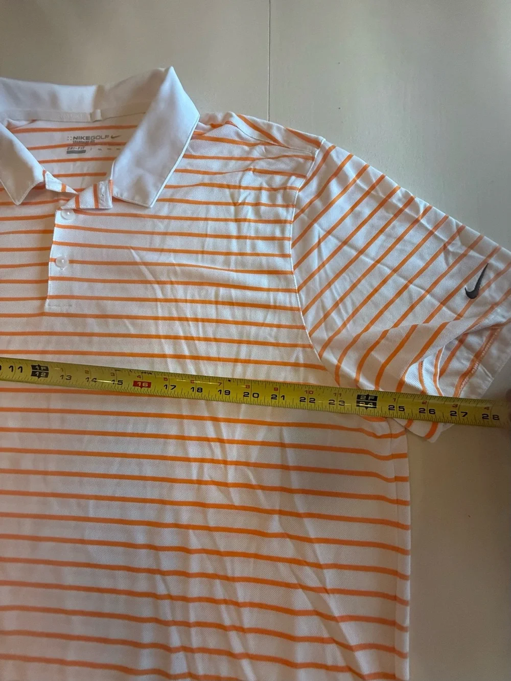 Men's Nike White Polo with Orange Stripes XXL